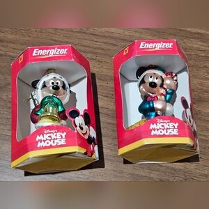Disney Mickey Mouse Holiday Ornament Duo (TLC) Vintage 2000